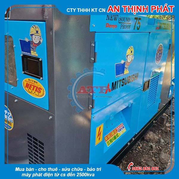 Máy phát điện Mitsubishi 75kVA 60kW cũ