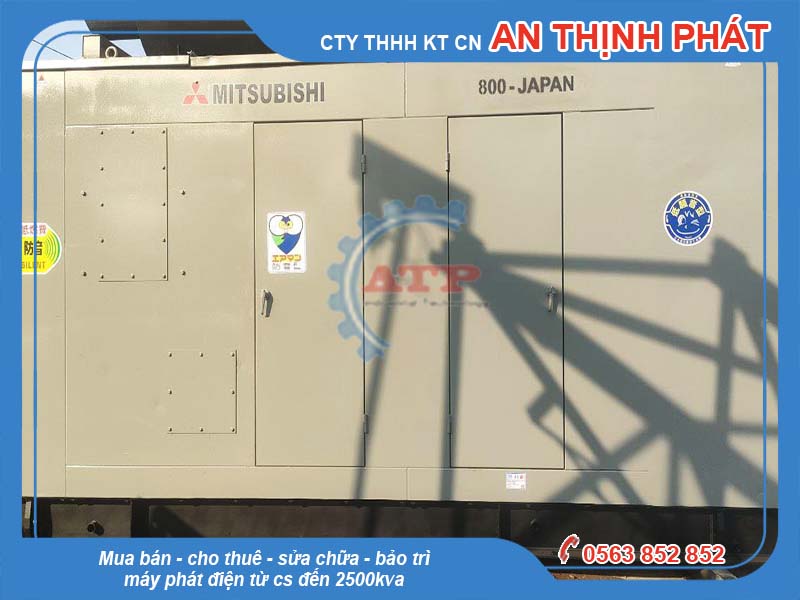 Máy phát điện Mitsubishi 800kVA 640kW cũ 