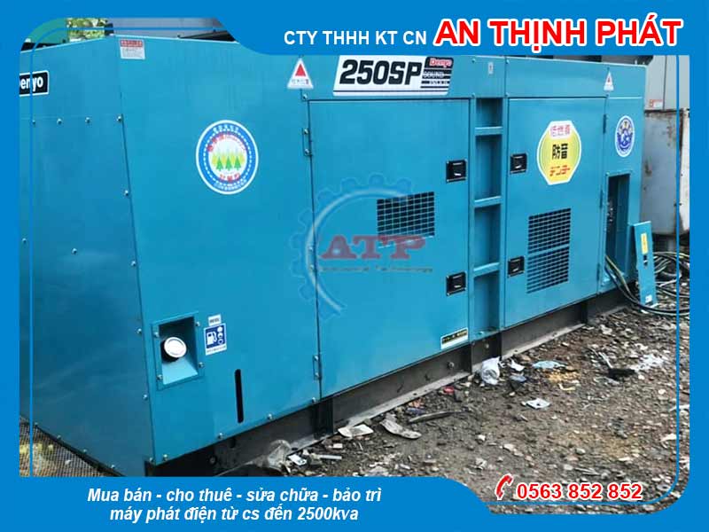 Máy phát điện Denyo cũ công suất 250kva 200kw 3 pha