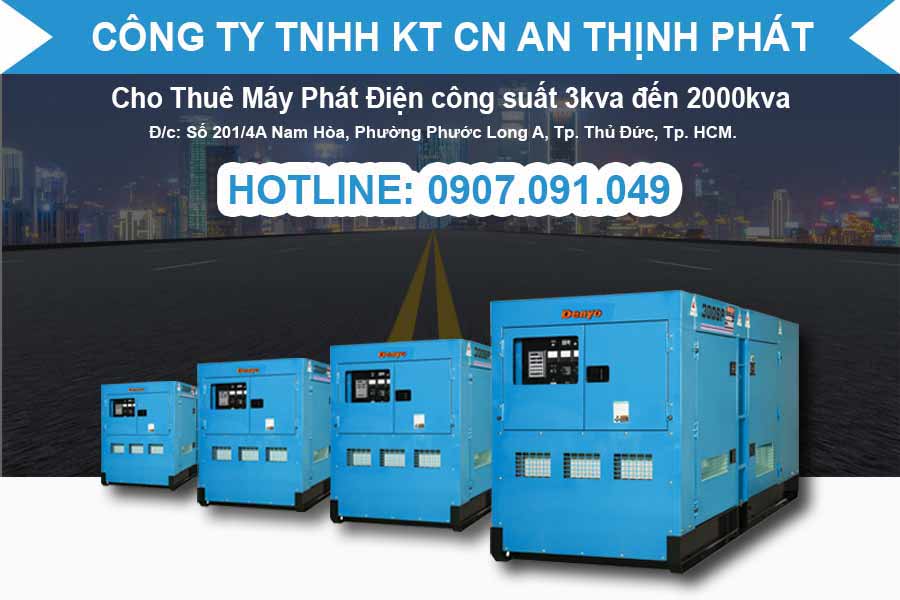 Cho thuê máy phát điện công suất 5kva đến 1500kva giá rẻ